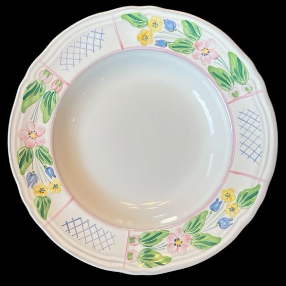 Herend Village Pottery Hungary Floral Trellis Set Of 4 Salad Plates Hand Painted - Picture 9 of 11